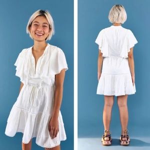 Farm Rio Off-White 3d Flower Mini Dress
